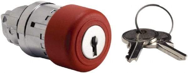 Schneider Electric - 22mm Mount Hole, Extended Mushroom Head, Pushbutton Switch Only - Round, Red Pushbutton, Maintained (MA), Momentary (MO) - Industrial Tool & Supply