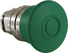 Schneider Electric - 22mm Mount Hole, Extended Mushroom Head, Pushbutton Switch Only - Round, Green Pushbutton, Nonilluminated, Maintained (MA) - Industrial Tool & Supply
