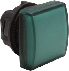 Schneider Electric - Square Pilot and Indicator Light Lens - Green - Industrial Tool & Supply