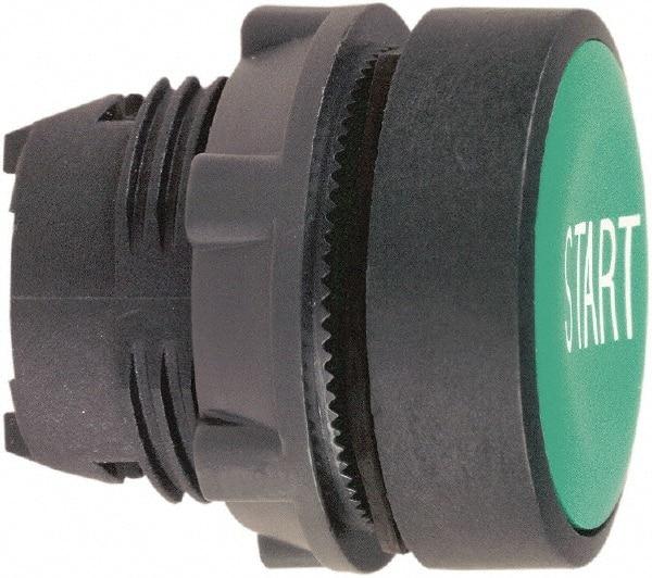Schneider Electric - 22mm Mount Hole, Flush, Pushbutton Switch Only - Round, Green Pushbutton, Nonilluminated, Momentary (MO) - Industrial Tool & Supply