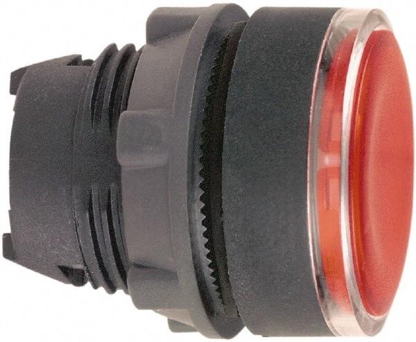 Schneider Electric - 22mm Mount Hole, Flush, Pushbutton Switch Only - Round, Red Pushbutton, Illuminated, Maintained (MA) - Industrial Tool & Supply