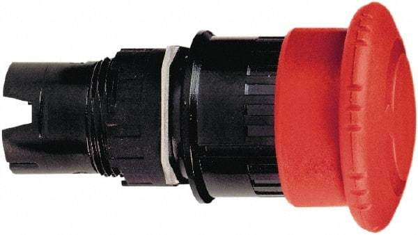 Schneider Electric - 16mm Mount Hole, Extended Mushroom Head, Pushbutton Switch Only - Round, Red Pushbutton, Maintained (MA), Momentary (MO), Vibration Resistant - Industrial Tool & Supply