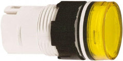 Schneider Electric - Yellow Lens LED Pilot Light - Round Lens, Shock Resistant, Vibration Resistant - Industrial Tool & Supply