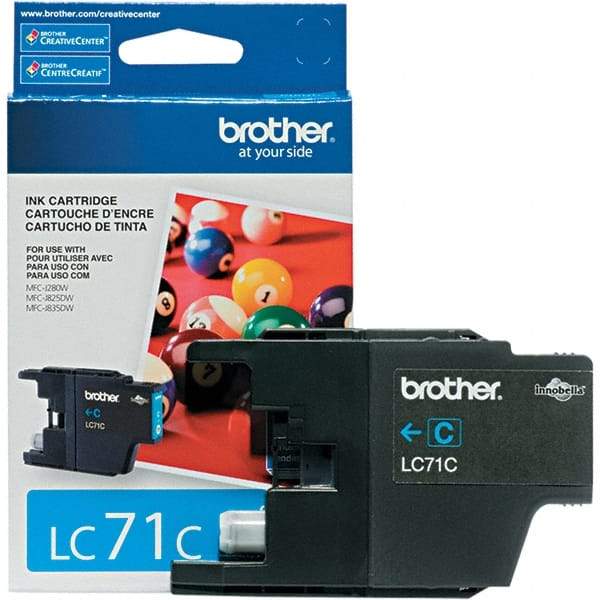 Brother - Cyan Ink Cartridge - Use with Brother MFC-J280W, J425W, J430W, J435W, J625DW, J825DW, J835DW - Industrial Tool & Supply