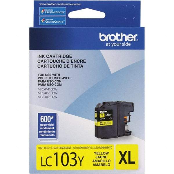 Brother - Yellow Ink Cartridge - Use with Brother DCP-J152W, MFC-J245, J285DW, J4310DW, J4410DW, J450DW, J4510DW, J4610DW, J470DW, J4710DW, J475DW, J650DW, J6520DW, J6720DW, J6920DW, J870DW, J875DW - Industrial Tool & Supply