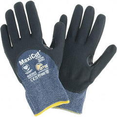 ATG - Size XL, ANSI Cut Lvl A3, Cut Resistant Gloves - Palm, Fingers & Knuckles Coated, Blue/Black - Industrial Tool & Supply