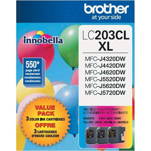 Brother - Cyan, Magenta & Yellow Ink Cartridge - Use with Brother MFC-J460DW, J480DW, J485DW, J680DW, J880DW, J885DW, J4320DW, J4420DW, J4620DW, J5520DW, J5620DW, J5720DW - Industrial Tool & Supply