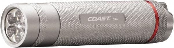 Coast Cutlery - White LED Bulb, 150 Lumens, Industrial/Tactical Flashlight - Silver Aluminum Body, 3 AAA Batteries Included - Industrial Tool & Supply