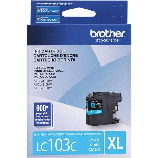 Brother - Cyan Ink Cartridge - Use with Brother DCP-J152W, MFC-J245, J285DW, J4310DW, J4410DW, J450DW, J4510DW, J4610DW, J470DW, J4710DW, J475DW, J650DW, J6520DW, J6720DW, J6920DW, J870DW, J875DW - Industrial Tool & Supply