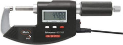 Mahr - 3 to 4" Range, 0.00005" Resolution, Standard Throat IP65 Electronic Outside Micrometer - Ratchet Stop Thimble, Carbide-Tipped Face, CR2032 Battery - Industrial Tool & Supply
