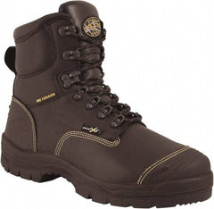 OLIVER - Men's Size 6 Wide Width Steel Work Boot - Black, Leather Upper, Polyurethane/Rubber Outsole, 6" High, Metguard, Lace-Up, Waterproof - Industrial Tool & Supply