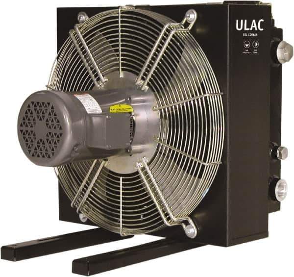 Parker - 1" SAE O-Ring Boss, 1 Fan Mount, Liquid-To-Air Aluminum Brazed Process Equipment Heat Exchanger - Oil Cooler, Ethylene Glycol/Water Mixture Cooler, 18.5" High x 17.3" Wide x 20.8" Deep, 780 BTU/Hr, 250°F Max - Industrial Tool & Supply