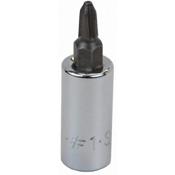 SK - Screwdriver & Drag Link Sockets - 3/8"DR #1 CHRM PHILLIPS SCRDRVR SCKT BIT - Industrial Tool & Supply
