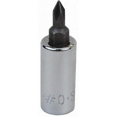 SK - Screwdriver & Drag Link Sockets - 3/8"DR #0 CHRM PHILLIPS SCRDRVR SCKT BIT - Industrial Tool & Supply