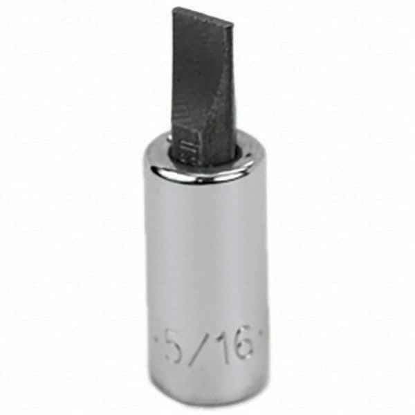SK - Screwdriver & Drag Link Sockets - 3/8"DR 5/16" CHRM SLOTTED SCRDRVR SCKT BIT - Industrial Tool & Supply