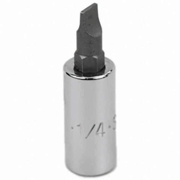 SK - Screwdriver & Drag Link Sockets - 3/8"DR 1/4" CHRM SLOTTED SCRDRVR SCKT BIT - Industrial Tool & Supply