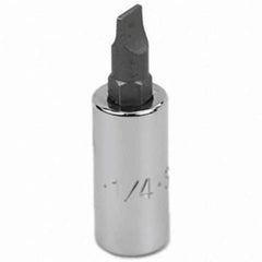 SK - Screwdriver & Drag Link Sockets - 3/8"DR 1/4" CHRM SLOTTED SCRDRVR SCKT BIT - Industrial Tool & Supply