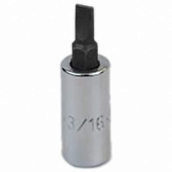 SK - Screwdriver & Drag Link Sockets - 3/8"DR 3/16" CHRM SLOTTED SCRDRVR SCKT BIT - Industrial Tool & Supply
