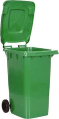 Vestil - 64 Gal Green Rectangle Trash Can - Polyethylene, None Graphic, 39-15/16" High x 28-1/2" Long x 23-1/2" Wide, Lid Included - Industrial Tool & Supply