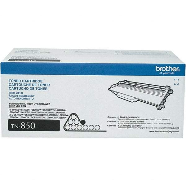 Brother - Black Toner Cartridge - Use with Brother DCP-L5500DN, L5600DN, L5650DN, HL-L5000D, L5100DN, L5200DW, L5200DWT, L6200DW, L6200DWT, L6250DW, L6300DW, L6400DW - Industrial Tool & Supply