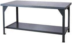 Durham - 48 Wide x 30" Deep x 34" High, Steel Workbench - Rounded Edge, Fixed Legs - Industrial Tool & Supply