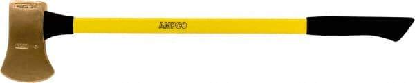 Ampco - 6 Lb Head Single Bit Axe - 36" OAL, 5" Long Blade, 36" Long Handle, Fiberglass Cushion Grip Handle, 8" Long Head - Industrial Tool & Supply