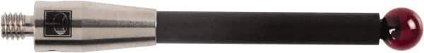 Renishaw - 0.24 Inch Ball Diameter, Carbon Fiber Stem, M4 Thread, Ruby Point Ball Tip CMM Stylus - 2.95 Inch Working Length, 0.18 Inch Stem Diameter, 1.97 Inch Overall Length - Industrial Tool & Supply