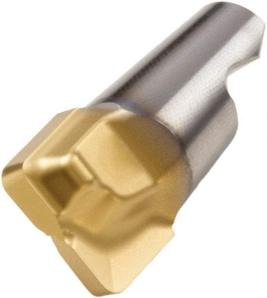 Seco - MM10 MD04 Grade T60M Carbide End Milling Tip Insert - TiAlN/TiN Finish, 2 Flutes, 0.394" Cutting Diam, 0.27" Depth of Cut, 0.334" Extension, 0.016" Cnr Rad - Industrial Tool & Supply