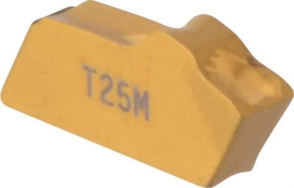 Seco - 150.102.5 16 T25M Grade, 0.098" Cutting Width, Carbide Cutoff Insert - Neutral Lead Angle, 0.007" Cnr Rad, TiC/TiCN/TiN Coated - Industrial Tool & Supply