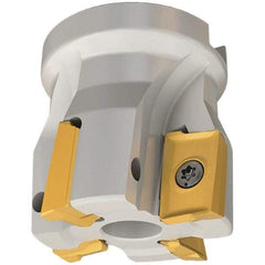 Iscar - 4 Inserts, 2" Cut Diam, 3/4" Arbor Diam, 0.787" Max Depth of Cut, Indexable Square-Shoulder Face Mill - 0/90° Lead Angle, 2" High, 3M AXKT 2006 Insert Compatibility, Series Mill2000 - Industrial Tool & Supply