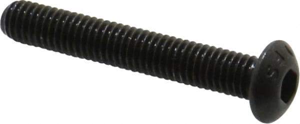 Value Collection - #10-32 UNF Hex Socket Drive, Button Screw - Alloy Steel, Black Oxide Finish, Fully Threaded, 1-1/4" Length Under Head - Industrial Tool & Supply