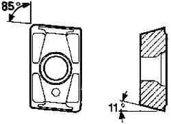 Kennametal - LNE43402 Grade KC725M Carbide Milling Insert - TiN/TiCN/TiN Finish, 1/4" Thick - Industrial Tool & Supply