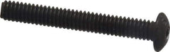 Value Collection - #8-32 UNC Hex Socket Drive, Button Screw - Alloy Steel, Black Oxide Finish, Fully Threaded, 1-1/4" Length Under Head - Industrial Tool & Supply