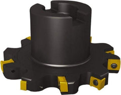 Seco - Shell Mount Connection, 3/4" Cutting Width, 1.37" Depth of Cut, 5" Cutter Diam, 1-1/4" Hole Diam, 4 Tooth Indexable Slotting Cutter - R335.18 Toolholder, LNK.. 08.. Insert, Right Hand Cutting Direction - Industrial Tool & Supply