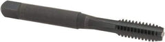 Vermont Tap & Die - 1/4-20 UNC 2B 4 Flute Nitride/Oxide Finish Powdered Metal Straight Flute Machine Tap - Modified Bottoming, Right Hand Thread, 2-1/2" OAL, 5/8" Thread Length, H5 Limit, Oversize - Exact Industrial Supply