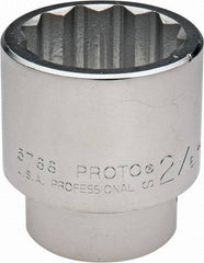 Proto - 2-1/16", 1" Drive, Standard Hand Socket - 12 Points, 3-1/2" OAL - Industrial Tool & Supply