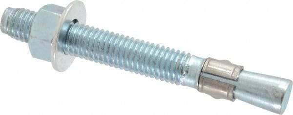 Red Head - 1/2" Diam, 1/2" Drill, 4-1/4" OAL, 5-3/4" Min Embedment Wedge Expansion Concrete Anchor - Grade 3 Steel, Zinc-Plated Finish, Tie Wire Head, 2-3/4" Thread Length - Industrial Tool & Supply