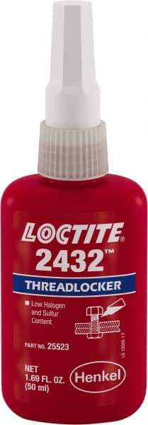 Loctite - 50 mL, Blue, Medium Strength Liquid Threadlocker - 24 hr Full Cure Time - Industrial Tool & Supply