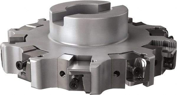 Seco - Shell Mount Connection, 1.26" Cutting Width, 1.579" Depth of Cut, 6" Cutter Diam, 1-1/2" Hole Diam, 5 Tooth Indexable Slotting Cutter - R335.25 Toolholder, XNHQ, LNHQ Insert, Right Hand Cutting Direction - Industrial Tool & Supply