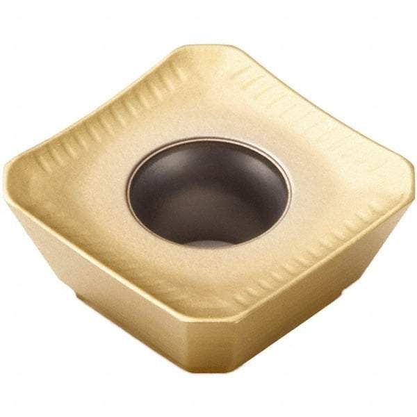 Seco - SEEX09T3 ME07 Grade T25M Carbide Milling Insert - TiCN/TiC/TiCN/TiN Finish, 0.156" Thick, 3/8" Inscribed Circle - Industrial Tool & Supply