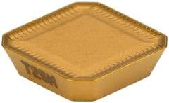 Seco - SEKR1203 ME13 Grade T25M Carbide Milling Insert - TiCN/TiC/TiCN/TiN Finish, 1/8" Thick, 1/2" Inscribed Circle - Industrial Tool & Supply