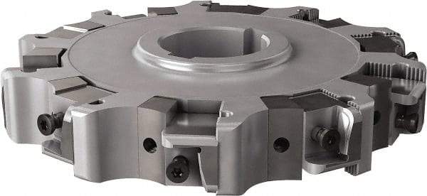 Seco - Arbor Hole Connection, 1.26" Cutting Width, 1.98" Depth of Cut, 160mm Cutter Diam, 1.5748" Hole Diam, 5 Tooth Indexable Slotting Cutter - 335.25 Toolholder, XNHQ, LNHQ Insert, Right Hand Cutting Direction - Industrial Tool & Supply