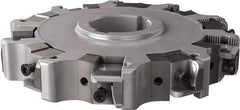 Seco - Arbor Hole Connection, 1.26" Cutting Width, 1.98" Depth of Cut, 160mm Cutter Diam, 1.5748" Hole Diam, 5 Tooth Indexable Slotting Cutter - 335.25 Toolholder, XNHQ, LNHQ Insert, Right Hand Cutting Direction - Industrial Tool & Supply