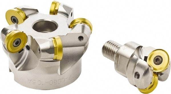 Seco - 40mm Cutting Diam, 10mm Max Depth of Cut, Modular Connection Indexable Copy End Mill - 2 Inserts, RP.. 2006 Insert, R217.29 Toolholder, Through Coolant - Industrial Tool & Supply