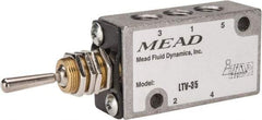 Mead - 1/8" NPT Inlet Light Touch Valve - Flip Toggle, 4 Way, Control - Industrial Tool & Supply
