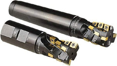 Seco - 1-1/2" Cut Diam, 2-1/4" Max Depth of Cut, 1-1/2" Shank Diam, 6.19" OAL, Indexable Square Shoulder Helical End Mill - CCMX 08T3, XC.X 13T3 Inserts, Weldon Shank, 90° Lead Angle - Industrial Tool & Supply