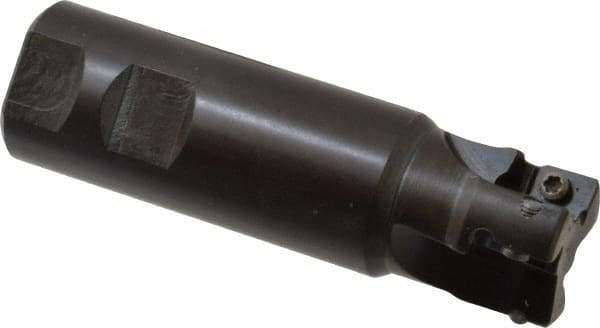 Seco - 1-1/4" Cut Diam, 0.59" Max Depth of Cut, 1-1/4" Shank Diam, 4.33" OAL, Indexable Square Shoulder End Mill - AP.. 1604 Inserts, Weldon Shank, 90° Lead Angle - Industrial Tool & Supply