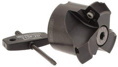 Seco - 2.05" Cut Diam, 3/4" Arbor Hole, 0.28" Max Depth of Cut, 45° Indexable Chamfer & Angle Face Mill - 3 Inserts, SPMX 12T3 Insert, Right Hand Cut, 3 Flutes, Series R220.69 - Industrial Tool & Supply