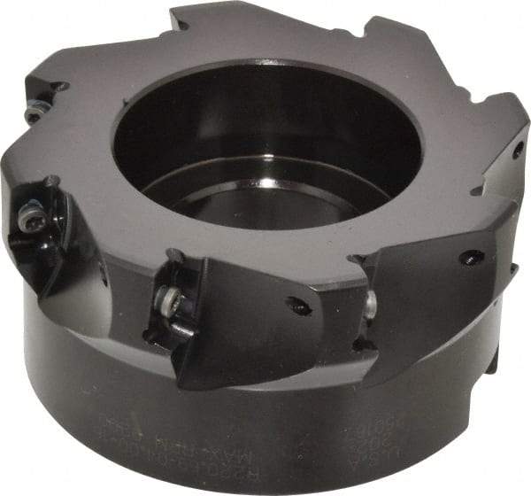 Seco - 8 Inserts, 4" Cut Diam, 1-1/2" Arbor Diam, 0.59" Max Depth of Cut, Indexable Square-Shoulder Face Mill - 0/90° Lead Angle, 1.97" High, AP.. 1604 Insert Compatibility - Industrial Tool & Supply