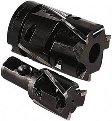 Seco - 6 Inserts, 3" Cut Diam, 1" Arbor Diam, 3-1/2" Max Depth of Cut, Indexable Square-Shoulder Face Mill - 0/90° Lead Angle, 4.76" High, R235.15-080 Insert Compatibility, Series R220.47 - Industrial Tool & Supply